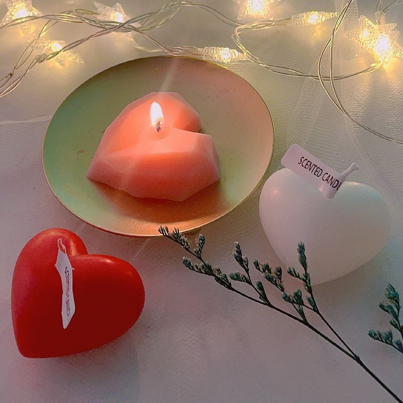 Faceted Heart Scented Candle for Romantic Home Décor
