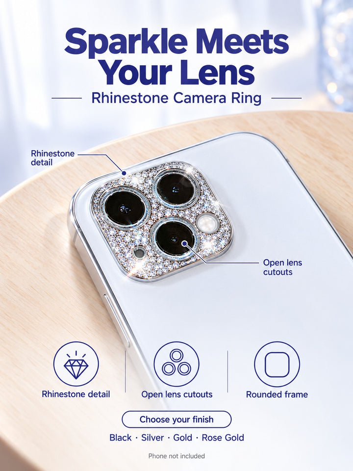 Diamond Rhinestone Camera Ring Case for iPhone 12 Pro Max