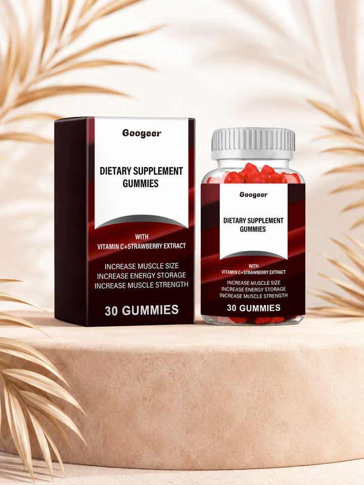 Strawberry Muscle & Energy Gummies — Build Strength, Feel