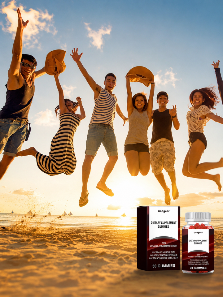 Strawberry Muscle & Energy Gummies — Build Strength, Feel