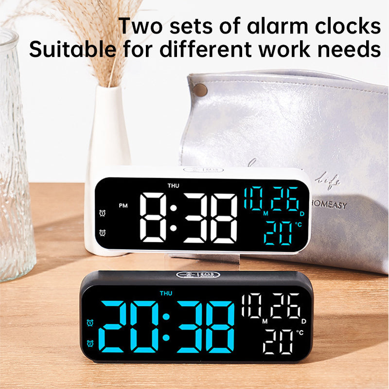 Digital Alarm Clock With Temperature & Date Display