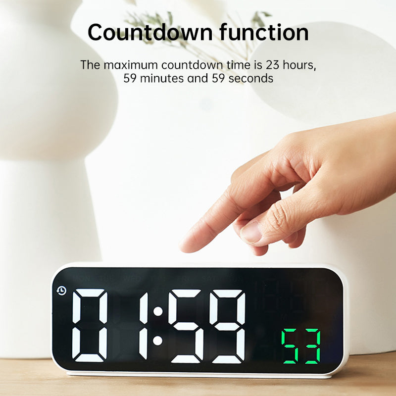 Digital Alarm Clock With Temperature & Date Display