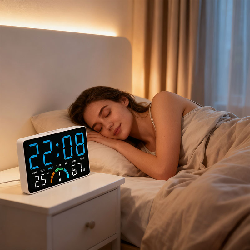 Digital Alarm Clock with Temperature & Humidity Display