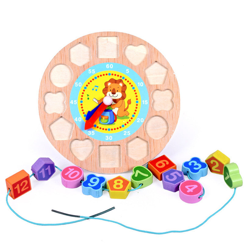 Wooden Clock Puzzle Toy for Learning Time & Numbers
