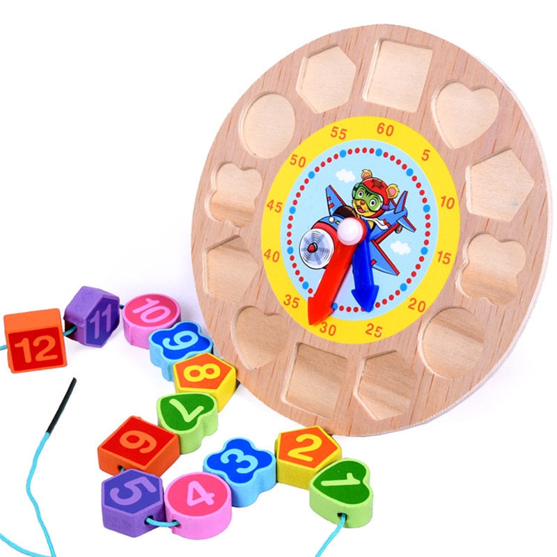 Wooden Clock Puzzle Toy for Learning Time & Numbers