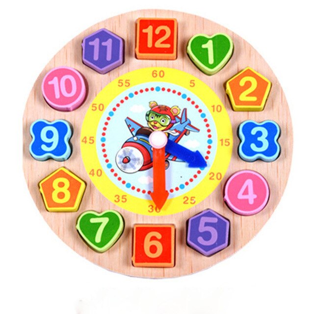 Wooden Clock Puzzle Toy for Learning Time & Numbers