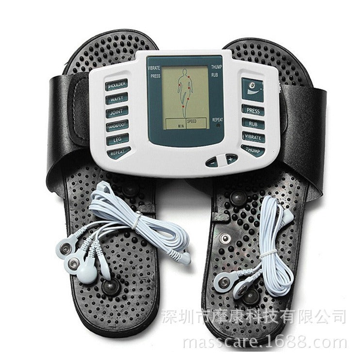 Electronic Pulse Massager with Foot Therapy Slippers