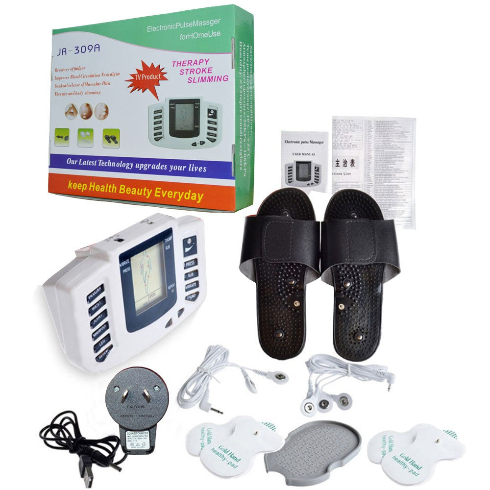 Electronic Pulse Massager with Foot Therapy Slippers