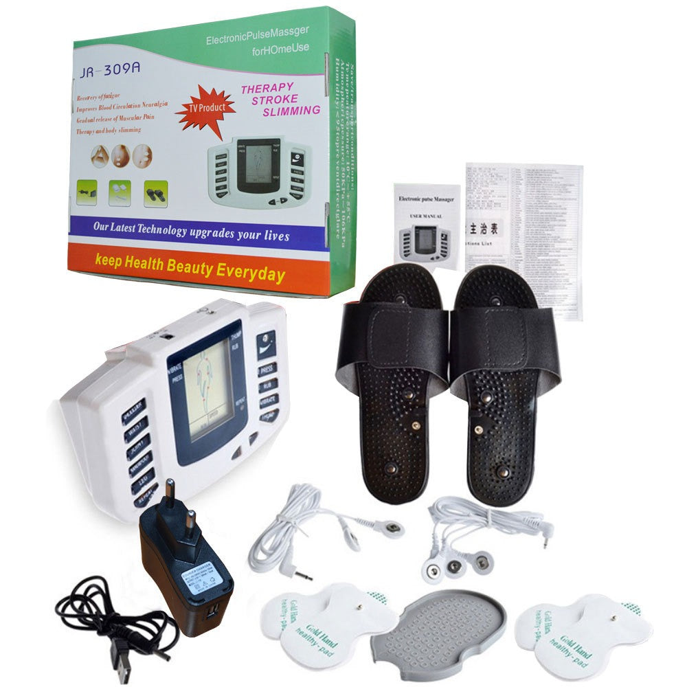 Electronic Pulse Massager with Foot Therapy Slippers
