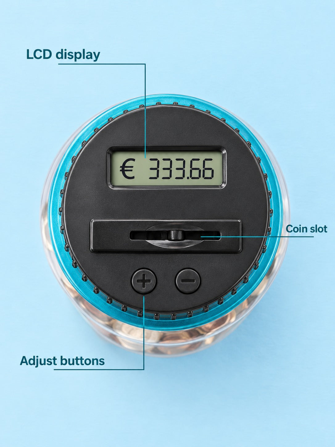 Digital Piggy Bank Coin Counter with LCD Savings Total