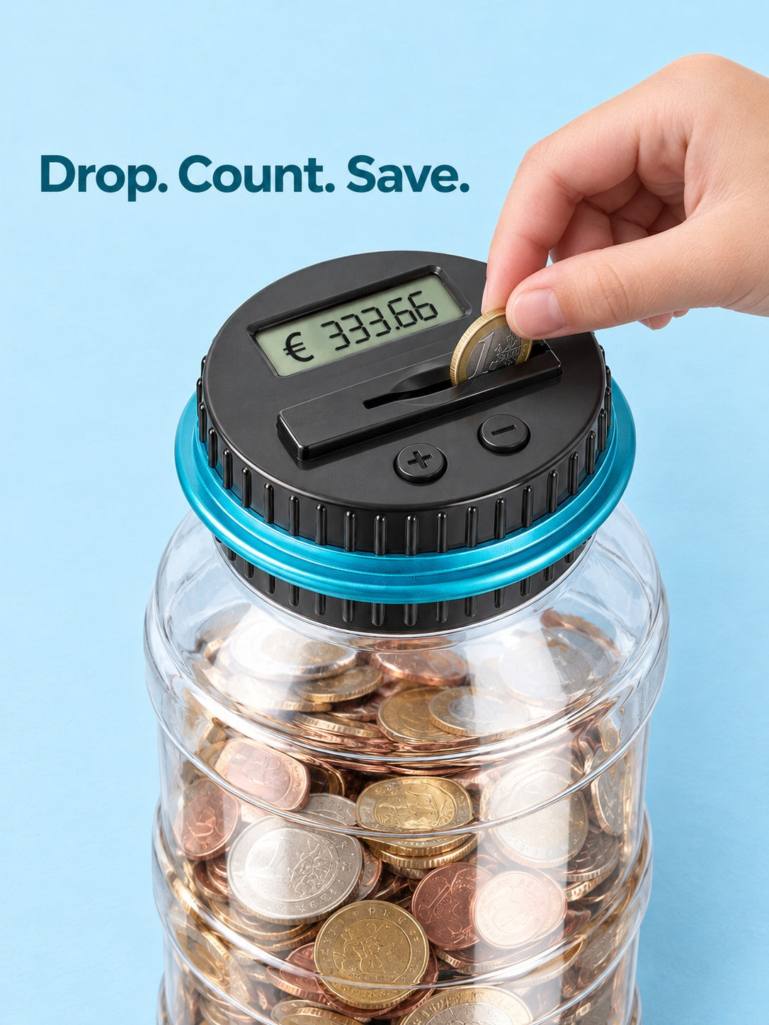 Digital Piggy Bank Coin Counter with LCD Savings Total