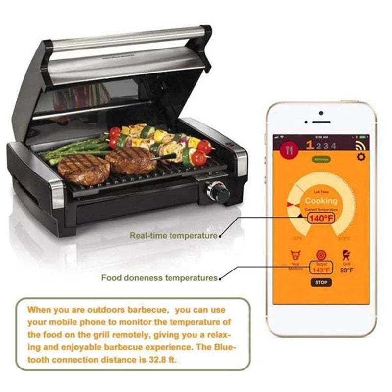 Wireless Meat Thermometer with Bluetooth App Alerts