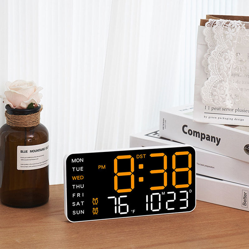 Digital Wall Clock with Time, Temp, Date & Weekday