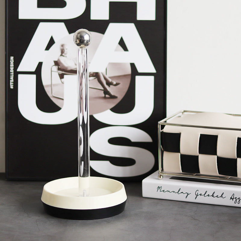 Vertical Paper Towel Holder with Chrome Ball Top and Base