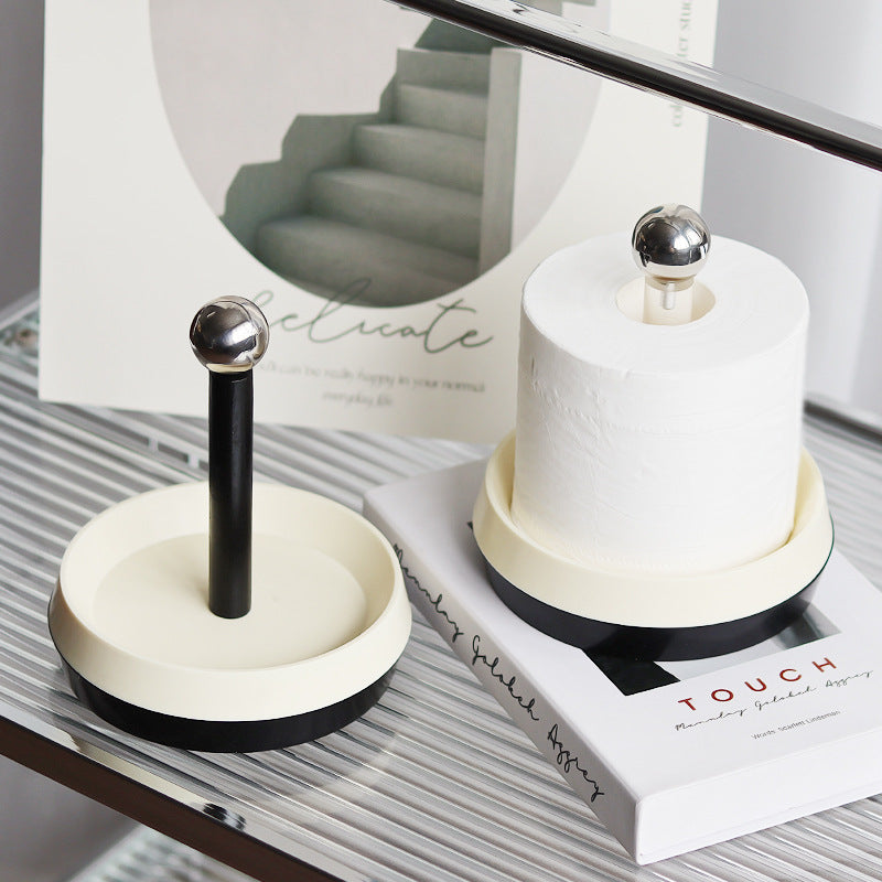 Vertical Paper Towel Holder with Chrome Ball Top and Base