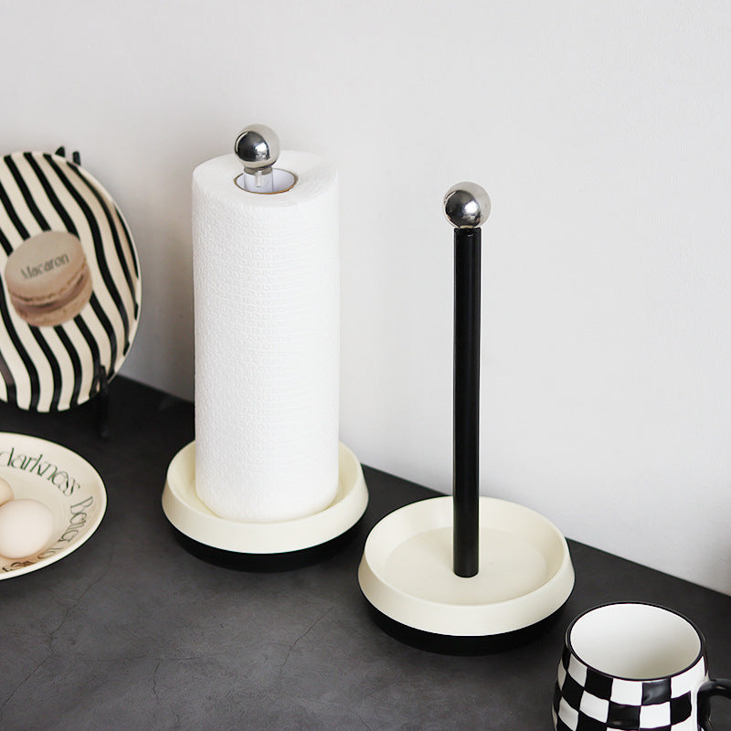 Vertical Paper Towel Holder with Chrome Ball Top and Base