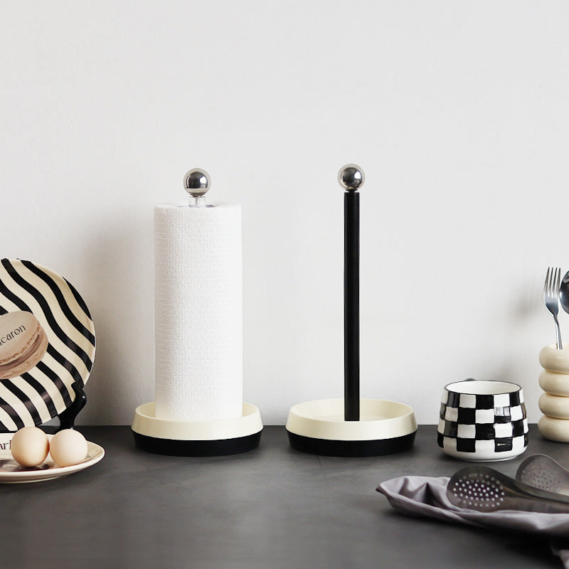 Vertical Paper Towel Holder with Chrome Ball Top and Base