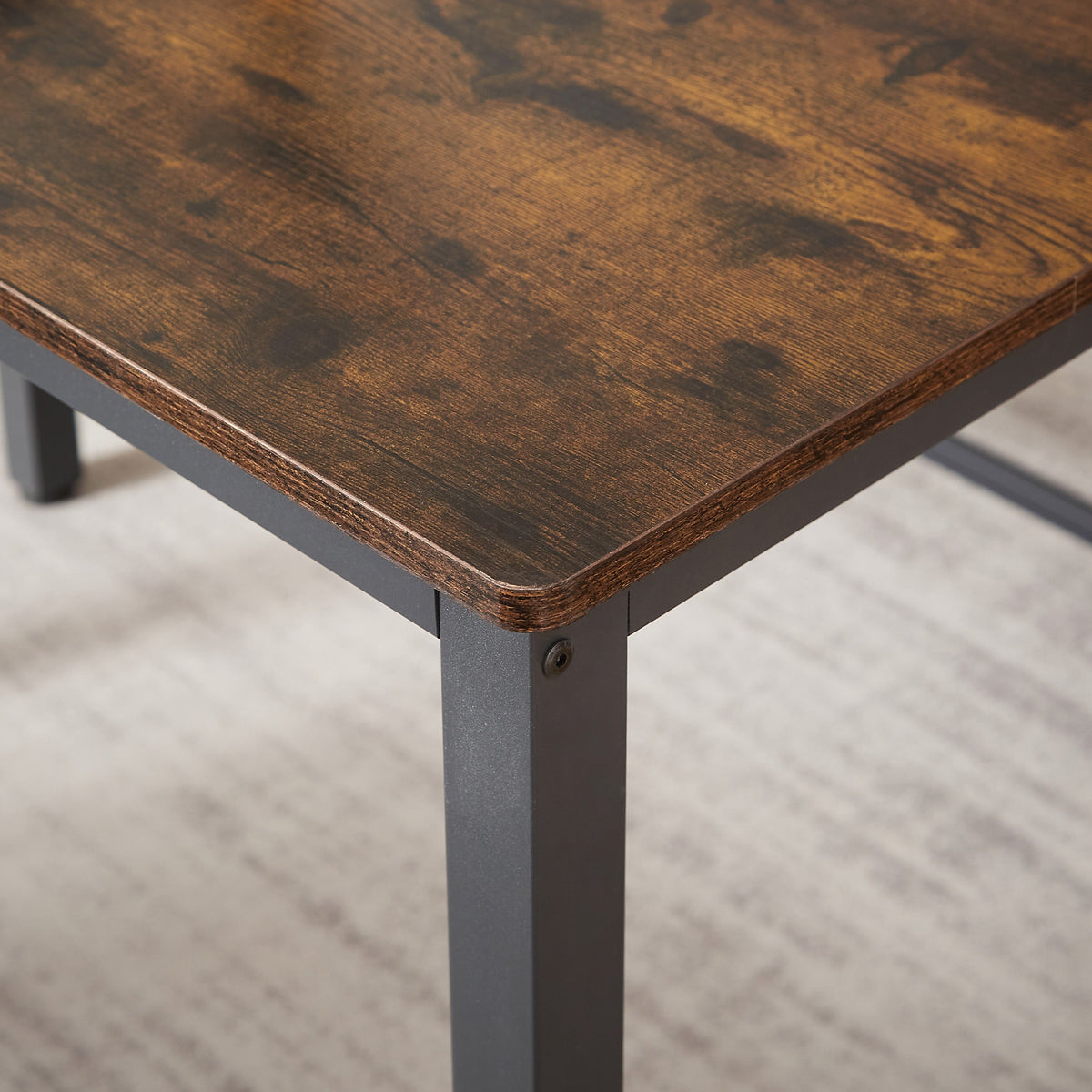 Industrial Dining Table Set with Tuck-Under Benches