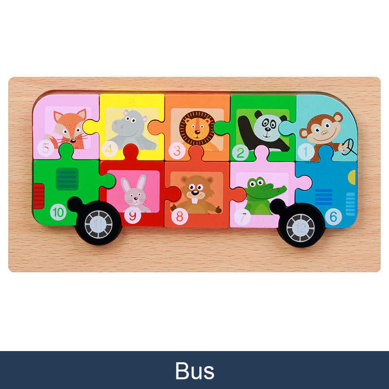 Dinosaur Wooden Puzzle for Fine Motor Skill Building