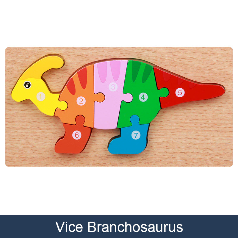 Dinosaur Wooden Puzzle for Fine Motor Skill Building