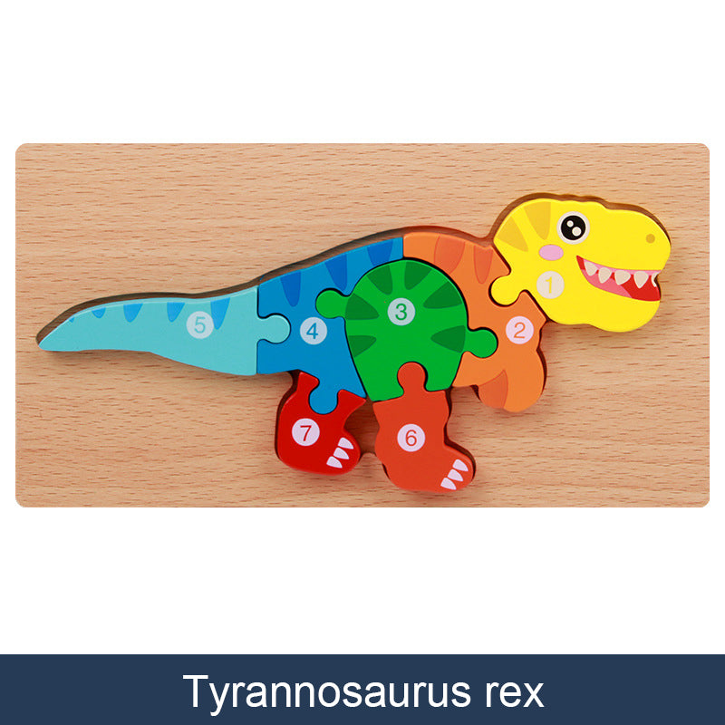 Dinosaur Wooden Puzzle for Fine Motor Skill Building