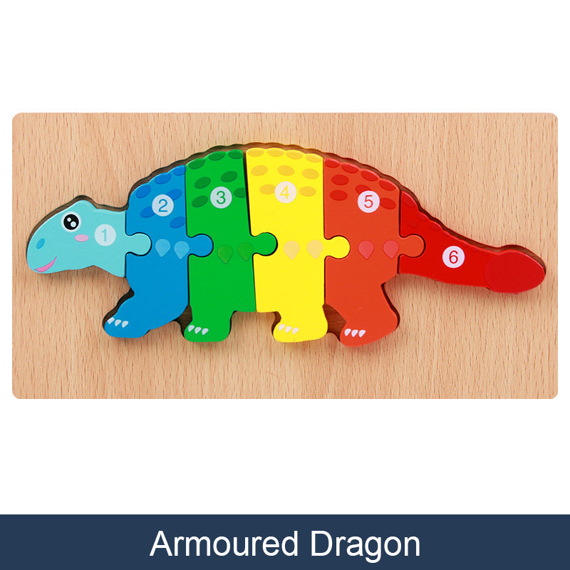 Dinosaur Wooden Puzzle for Fine Motor Skill Building