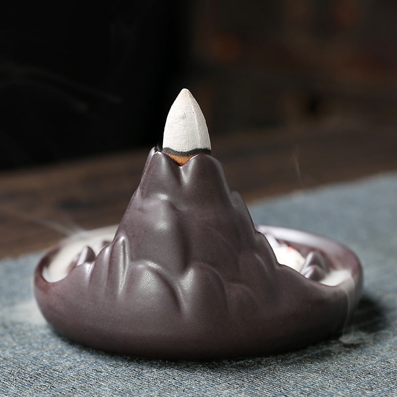 Backflow Incense Burner for Flowing Smoke Mountain Decor