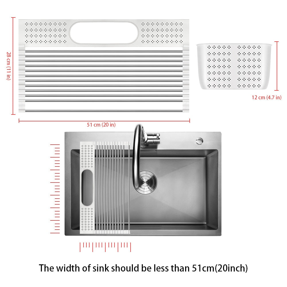 Over Sink Dish Drying Rack Roll-Up Foldable Drainer