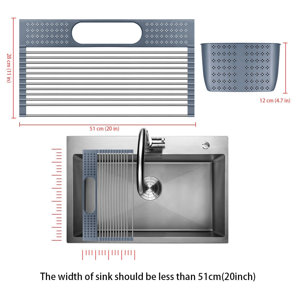 Over Sink Dish Drying Rack Roll-Up Foldable Drainer