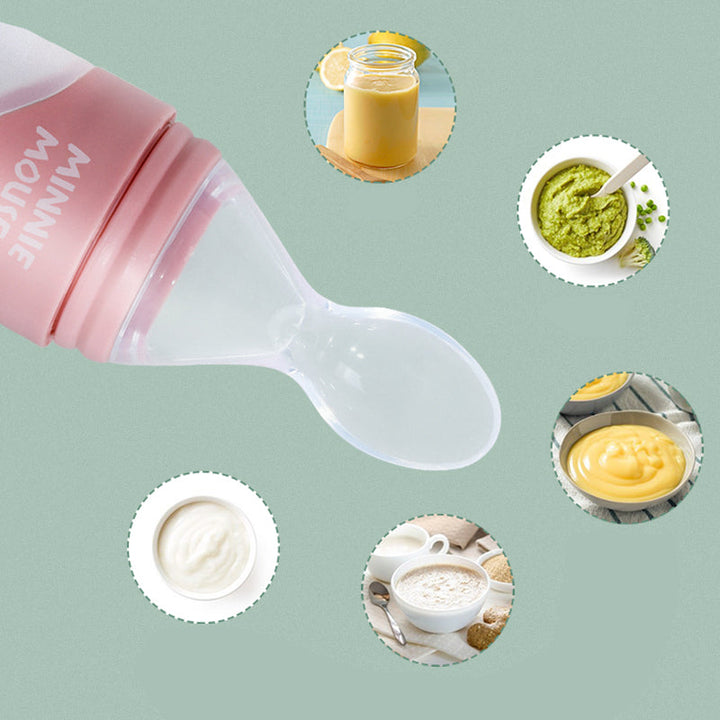 Silicone Baby Feeding Spoon Bottle for Mess-Free Meals
