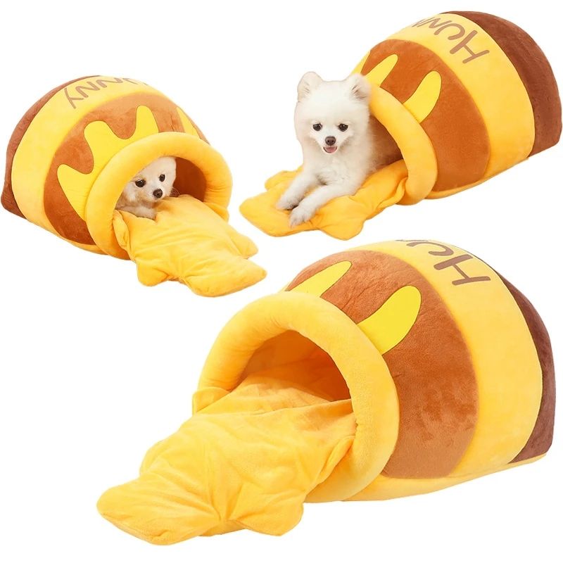 Winnie the Pooh Pet Bed & Warm Plush Cave Lounger for Cats
