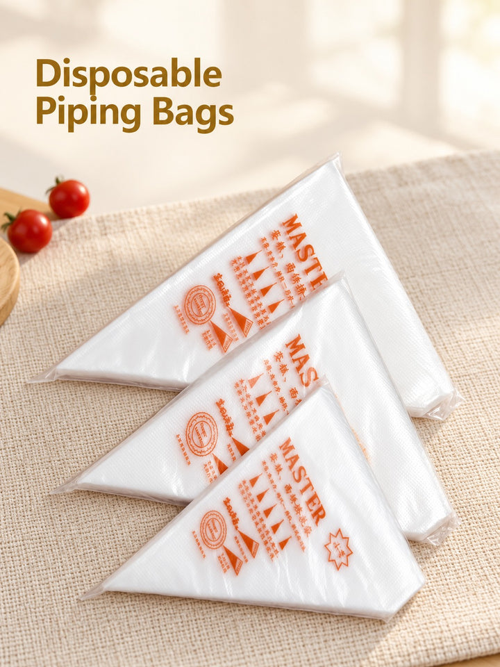 Disposable Piping Bags, 3 Sizes for Cake & Cookie Icing