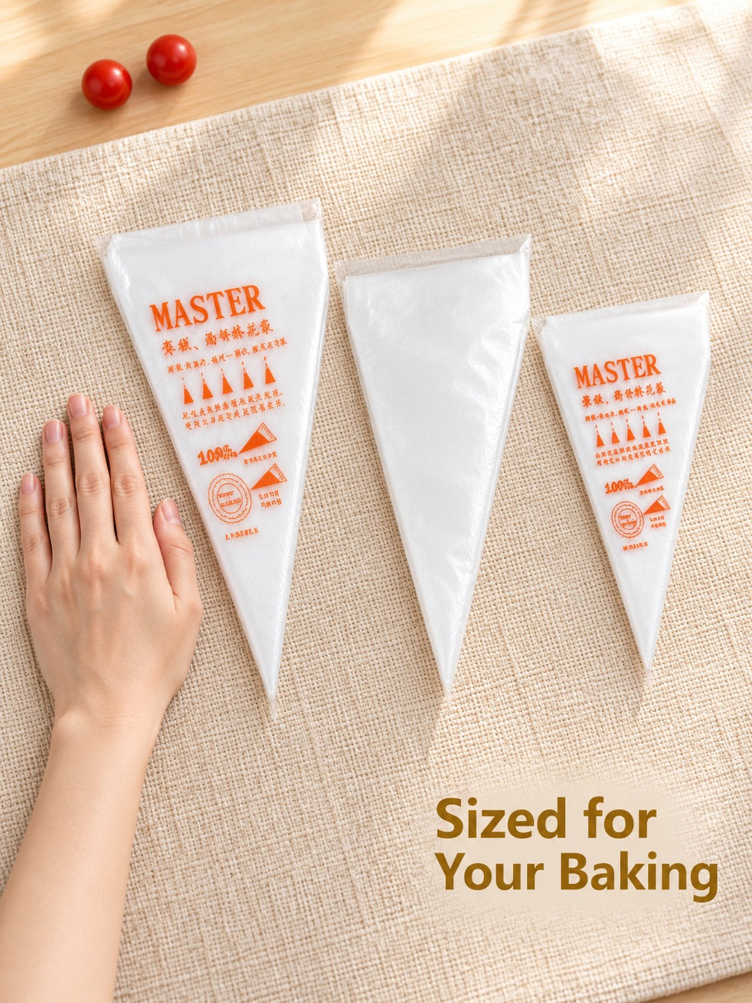Disposable Piping Bags, 3 Sizes for Cake & Cookie Icing