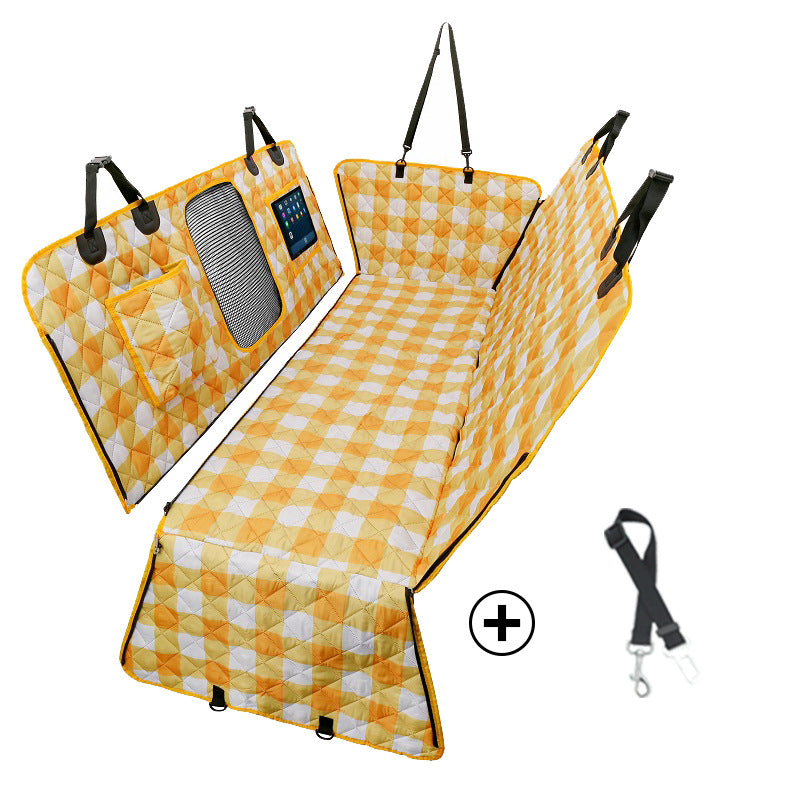 Divisible Rear Car Seat Cover for Pet Hair Protection