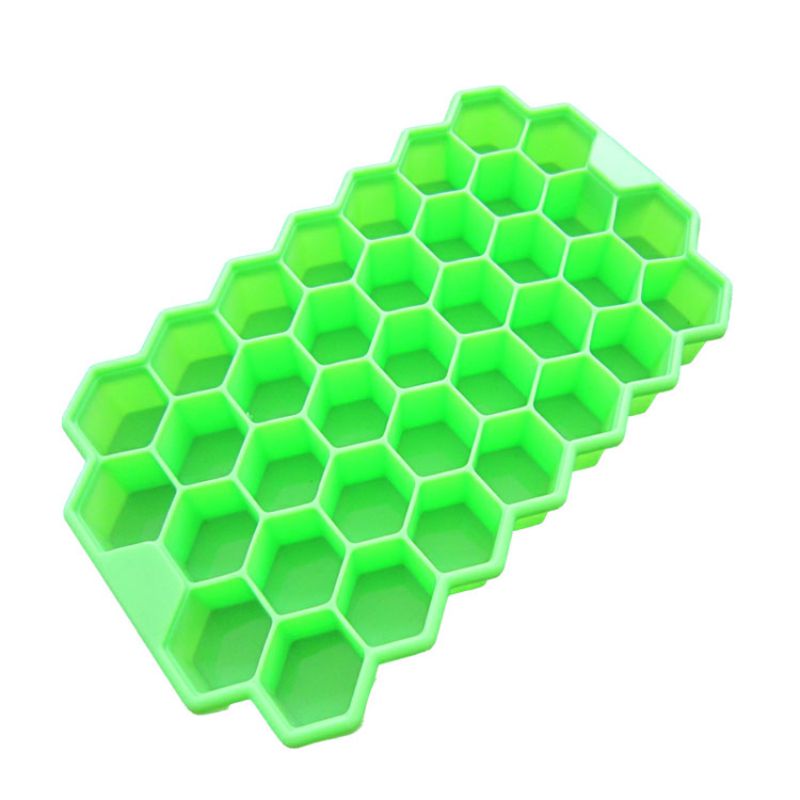 Silicone Honeycomb Ice Cube Tray: 37 Cubes Per Tray