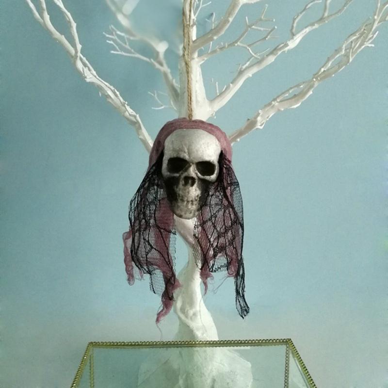 Hanging Skull Bride Halloween Decor | Gothic Display