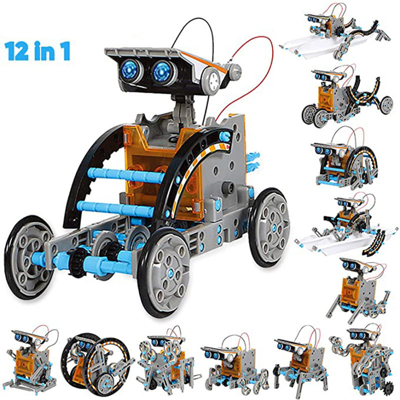 Solar Robot Toy: 12-in-1 STEM Kit, No Batteries for Kids
