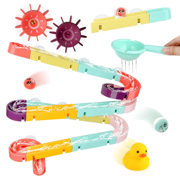 Suction Cup Bath Toy Marble Run for Creative Water Play