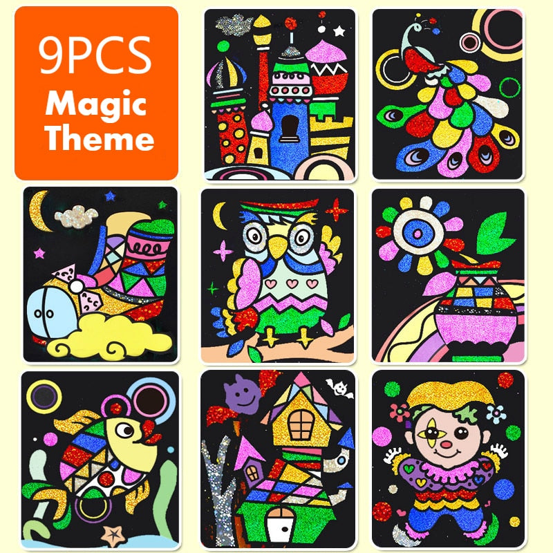 Glitter Transfer Painting Kit for Creative Kids Crafts