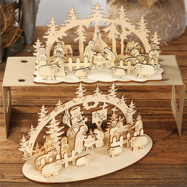 DIY Wooden Christmas Nativity Display Decoration Kit
