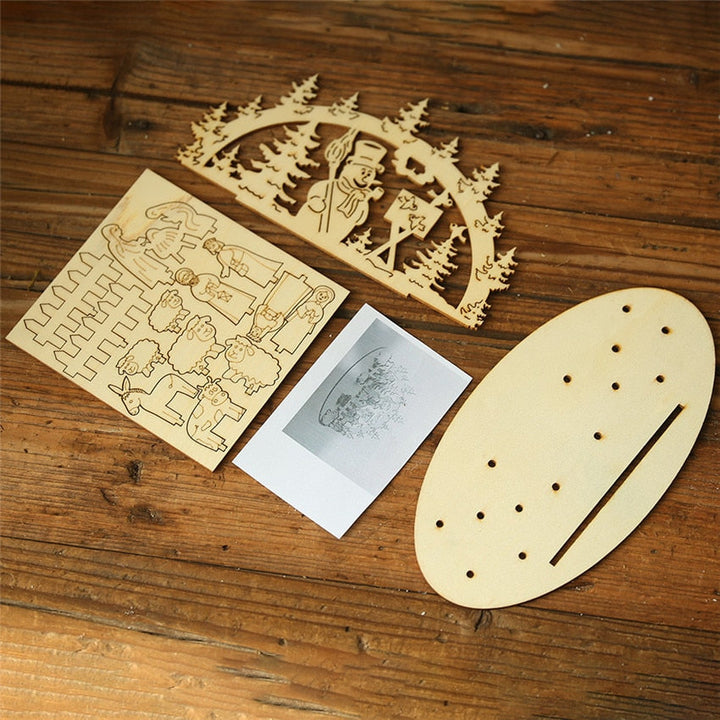 DIY Wooden Christmas Nativity Display Decoration Kit
