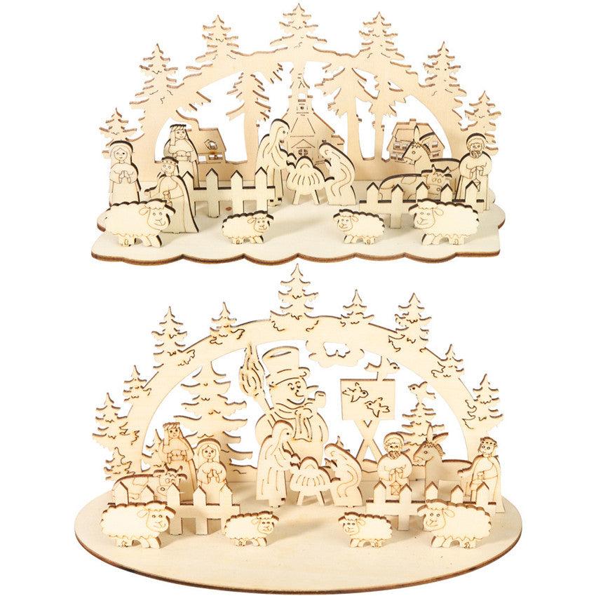 DIY Wooden Christmas Nativity Display Decoration Kit