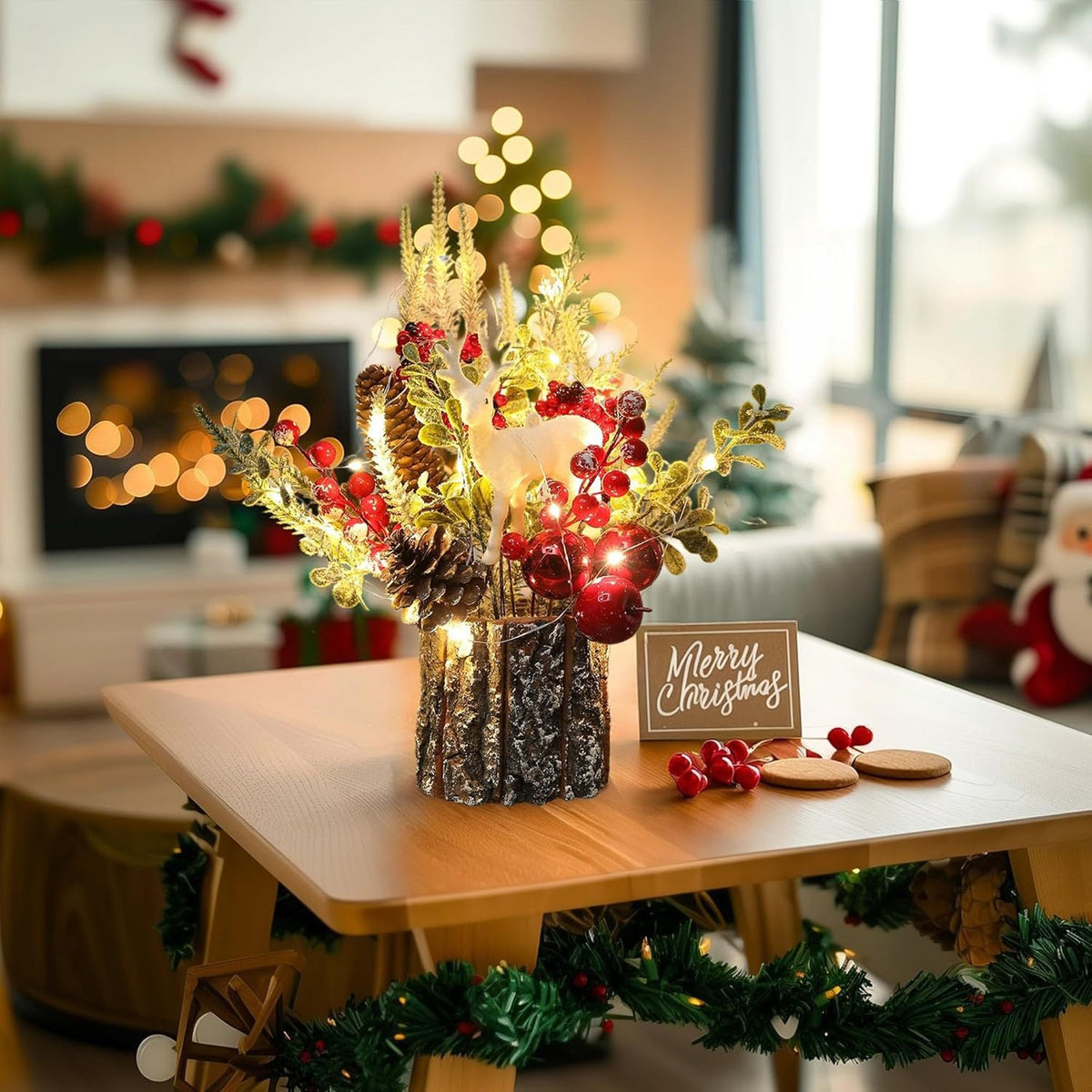 Desktop Christmas Tree Decoration With Warm LED Lights