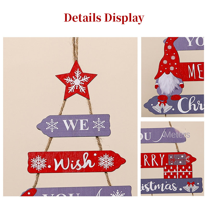 Wooden Christmas Door Sign for Space-Saving Holiday Decor