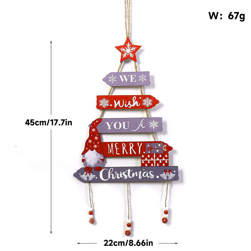 Wooden Christmas Door Sign for Space-Saving Holiday Decor