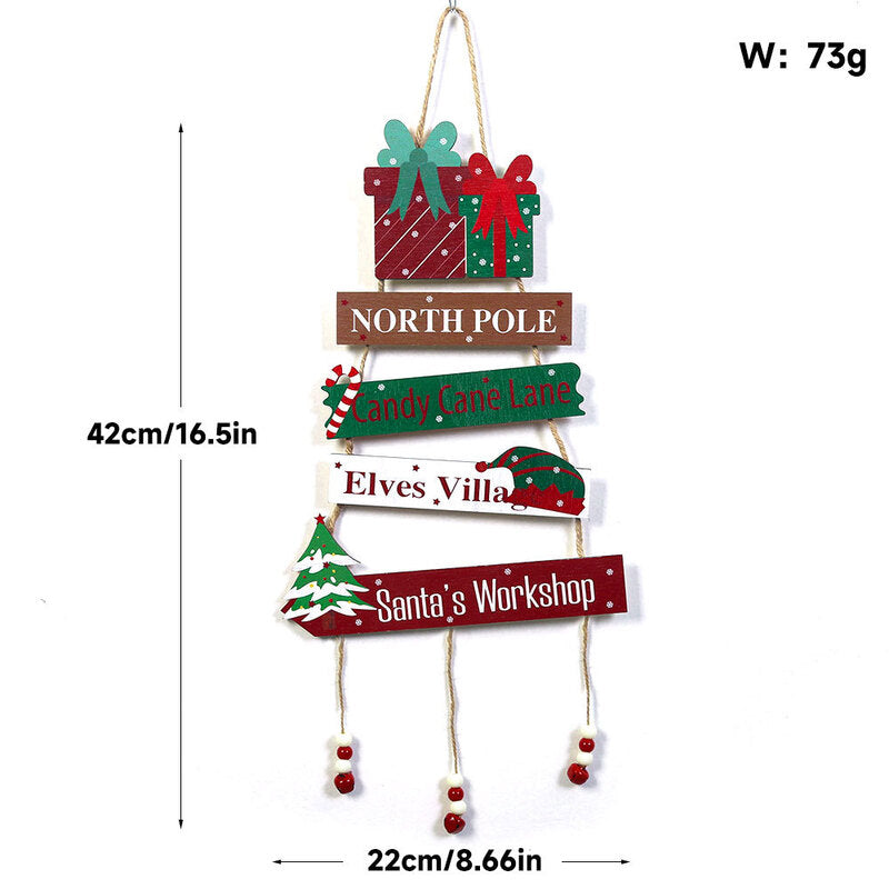 Wooden Christmas Door Sign for Space-Saving Holiday Decor