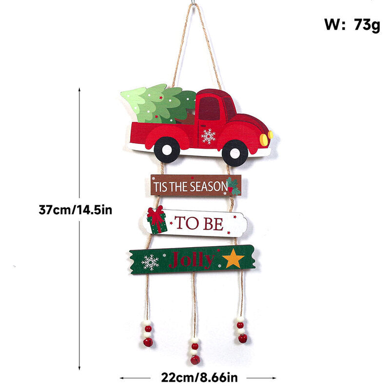 Wooden Christmas Door Sign for Space-Saving Holiday Decor