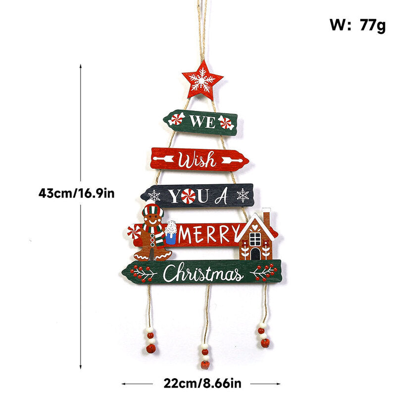 Wooden Christmas Door Sign for Space-Saving Holiday Decor