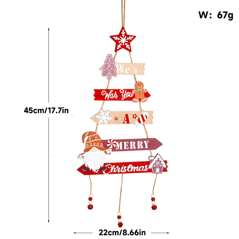 Wooden Christmas Door Sign for Space-Saving Holiday Decor