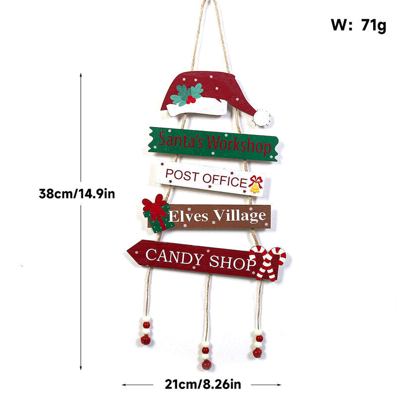 Wooden Christmas Door Sign for Space-Saving Holiday Decor